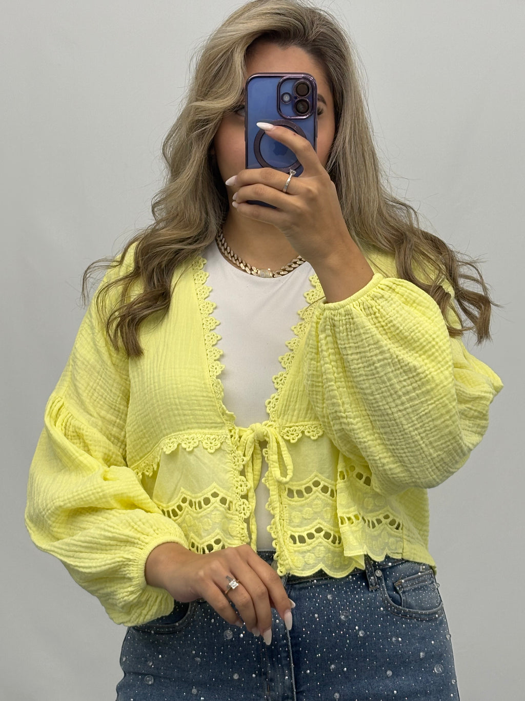 Musselin Cardigan Yellow